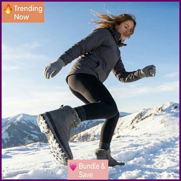 Women's Waterproof Combat Boots Platform Ankle Boots Non-Slip Winter - Picture 7 of 8